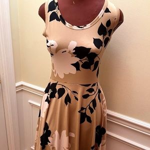 Tan floral dress